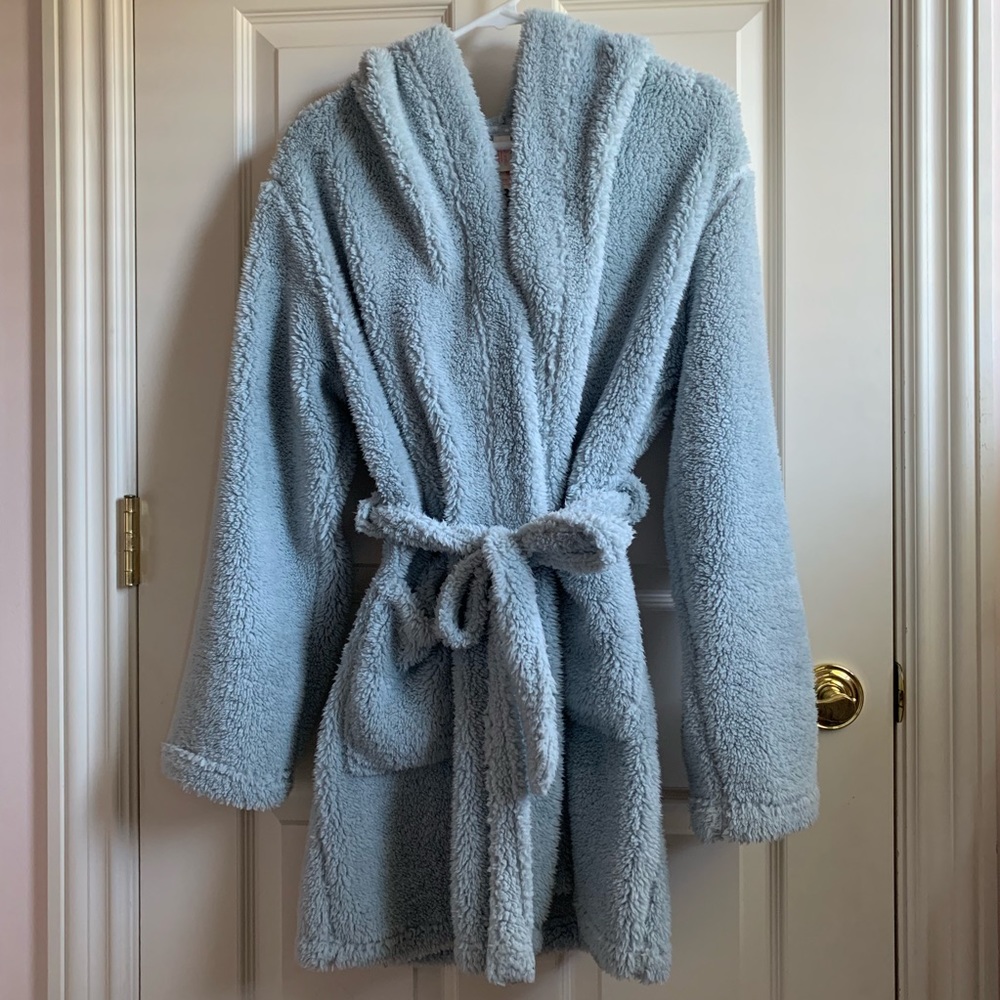 Fuzzy Blue Bathrobe